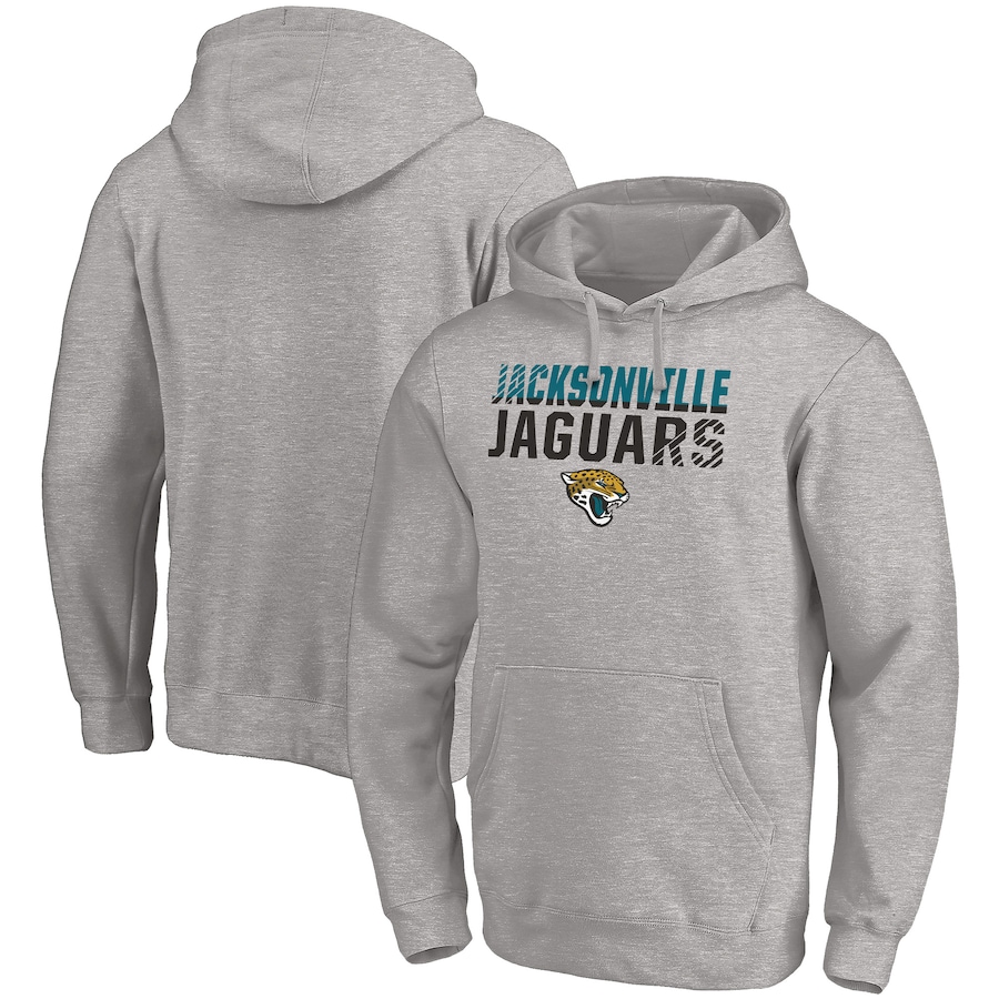 Jacksonville Jaguars Heather Gray Fade Out Fitted Pullover Hoodie - Man Jacksonville Jaguars Heather Gray Fade Out Fitted Pullover Hoodie - Man
