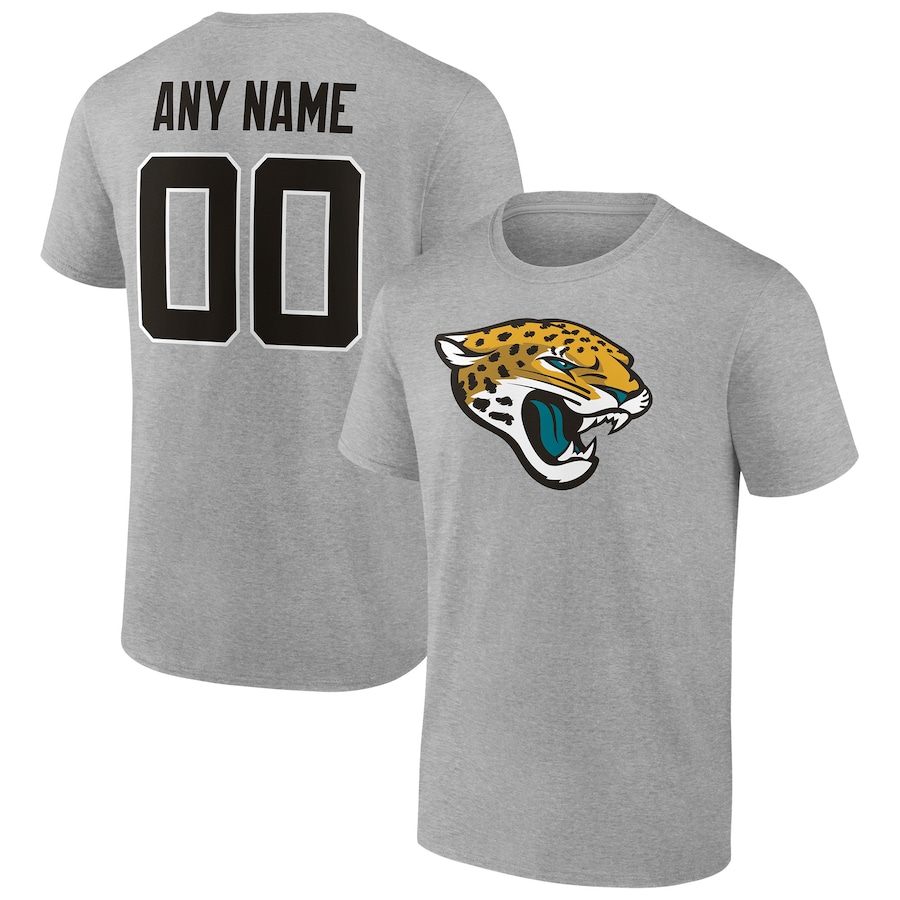 Jacksonville Jaguars Heathered Gray Team Authentic Custom T-Shirt - Man