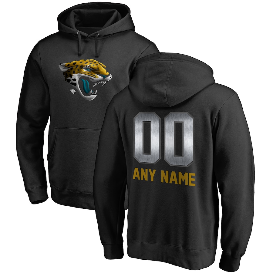 Jacksonville Jaguars NFL Pro Line by Black Personalized Midnight Mascot Pullover Hoodie - Man Jacksonville Jaguars NFL Pro Line by Black Personalized Midnight Mascot Pullover Hoodie - Man