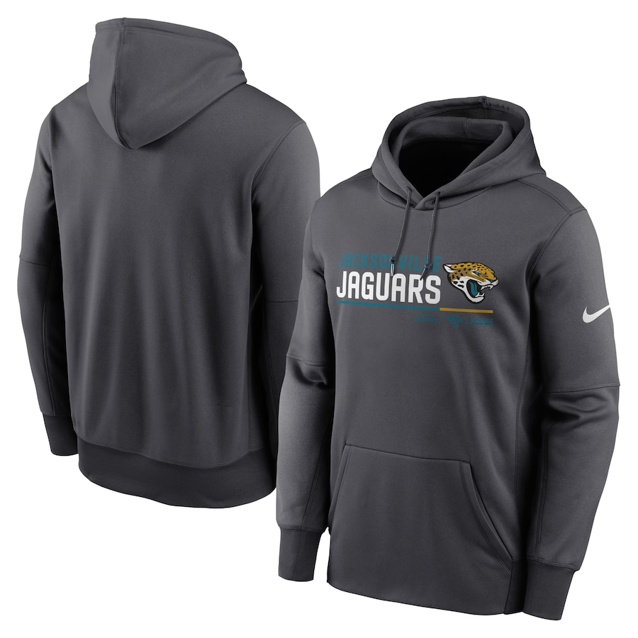 Jacksonville Jaguars Football Anthracite Prime Logo Name Split Pullover Hoodie - Man