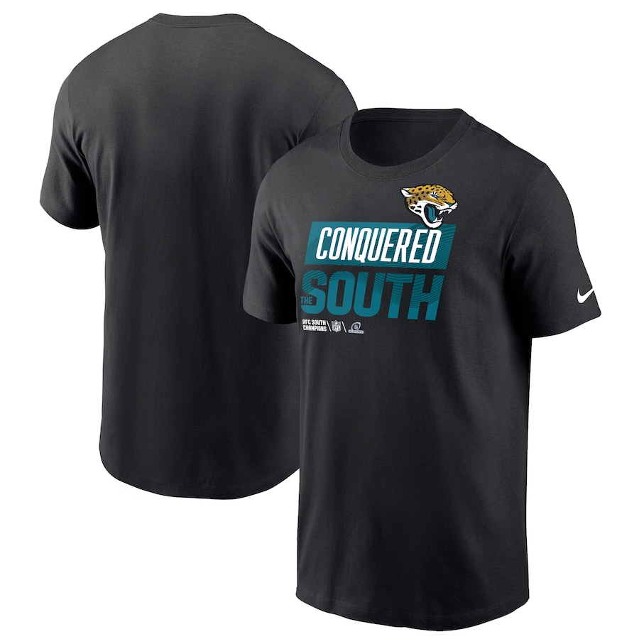 Jacksonville Jaguars Football Black 2022 AFC South Division Champions Locker Room Trophy Collection T-Shirt - Man Jacksonville Jaguars Football Black 2022 AFC South Division Champions Locker Room Trophy Collection T-Shirt - Man