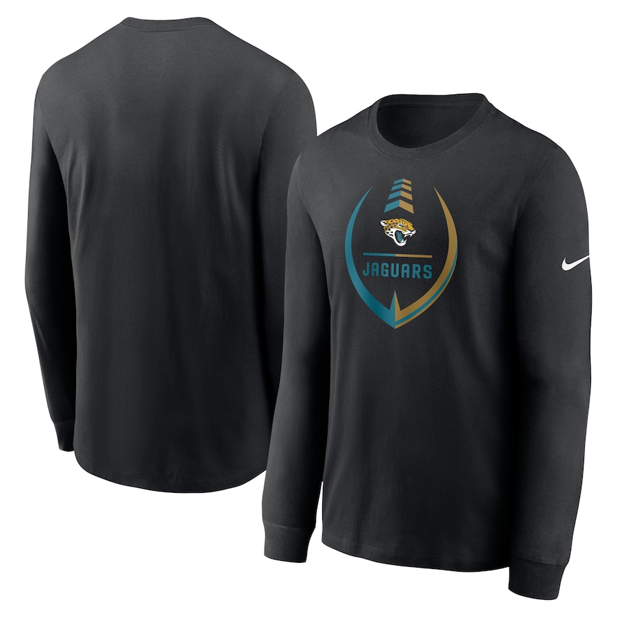 Jacksonville Jaguars Football Black Icon Legend Logo Performance Long Sleeve T-Shirt - Man