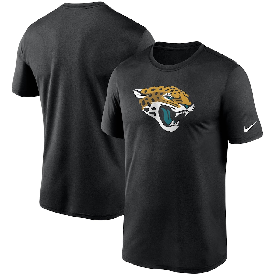 Jacksonville Jaguars Football Black Logo Essential Legend Performance T-Shirt - Man