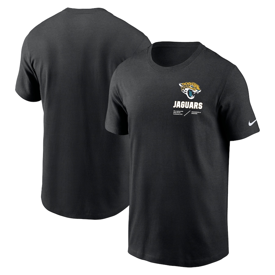 Jacksonville Jaguars Football Black Sideline Infograph Lockup Performance T-Shirt - Man