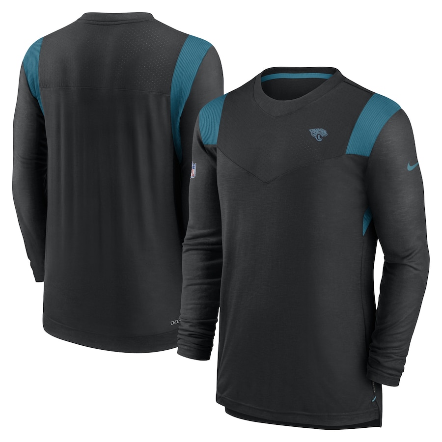 Jacksonville Jaguars Football Black Sideline Tonal Logo Performance Player Long Sleeve T-Shirt - Man