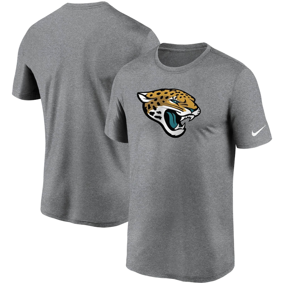 Jacksonville Jaguars Football Heathered Charcoal Logo Essential Legend Performance T-Shirt - Man