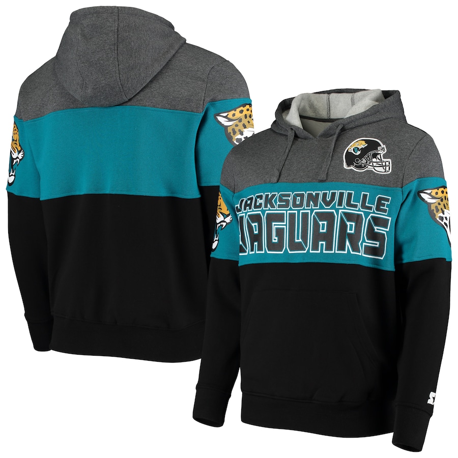Jacksonville Jaguars Starter Heathered Gray/Teal Extreme Fireballer Pullover Hoodie - Man Jacksonville Jaguars Starter Heathered Gray/Teal Extreme Fireballer Pullover Hoodie - Man