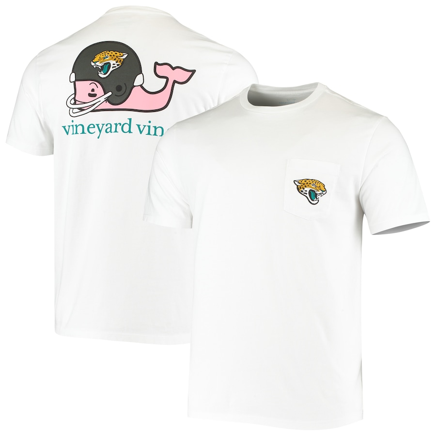 Jacksonville Jaguars Vineyard Vines White Team Whale Helmet T-Shirt - Man
