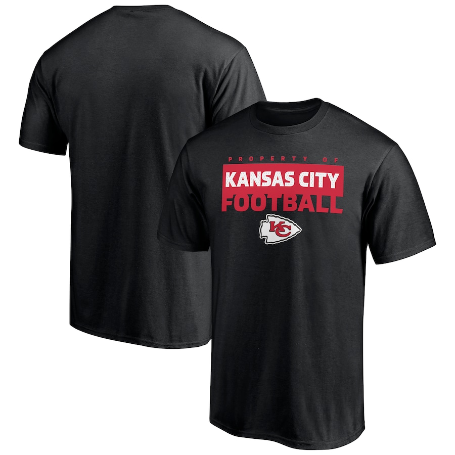 Kansas City Chiefs Black Gain Ground T-Shirt - Man Kansas City Chiefs Black Gain Ground T-Shirt - Man