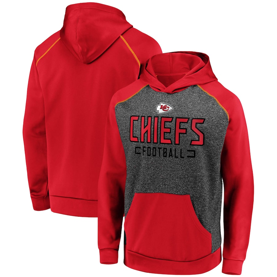 Kansas City Chiefs Heathered Charcoal/Red Game Day Ready Chiller Fleece Raglan Pullover Hoodie - Man Kansas City Chiefs Heathered Charcoal/Red Game Day Ready Chiller Fleece Raglan Pullover Hoodie - Man