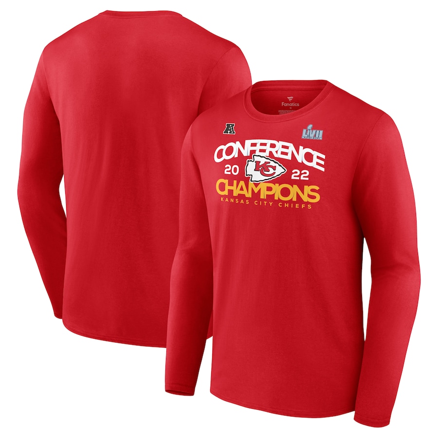 Kansas City Chiefs Red 2022 AFC Champions Shadow Cast Long Sleeve T-Shirt - Man