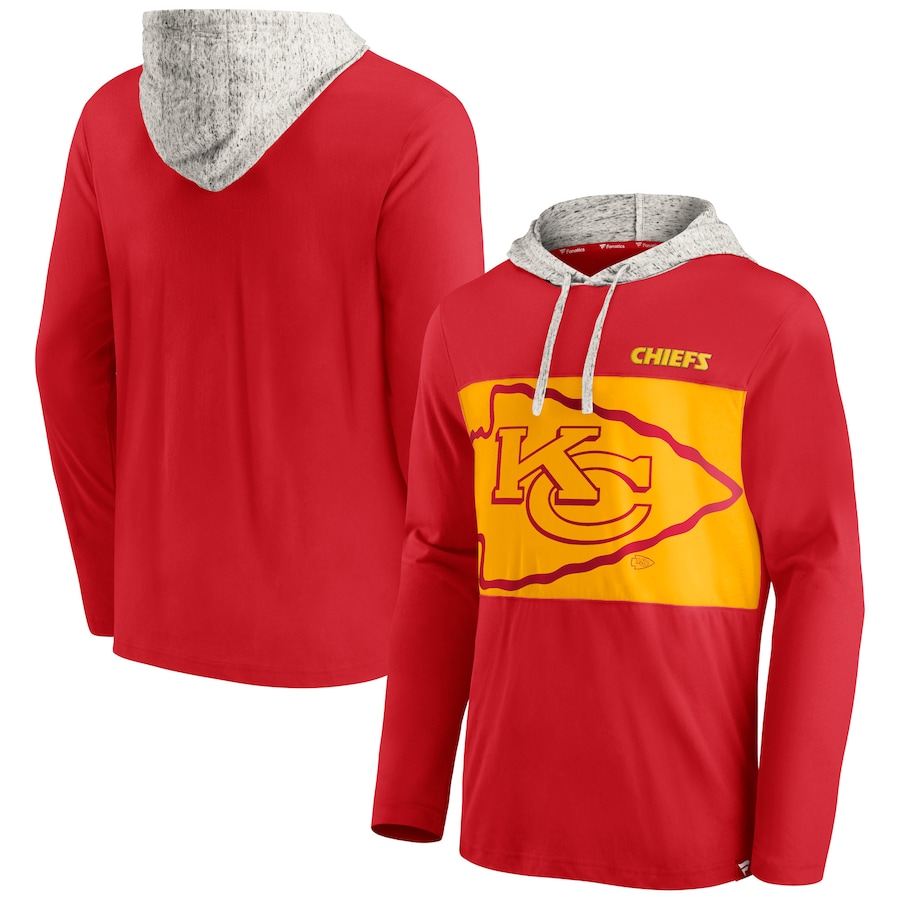 Kansas City Chiefs Red Long Sleeve Hoodie T-Shirt - Man Kansas City Chiefs Red Long Sleeve Hoodie T-Shirt - Man