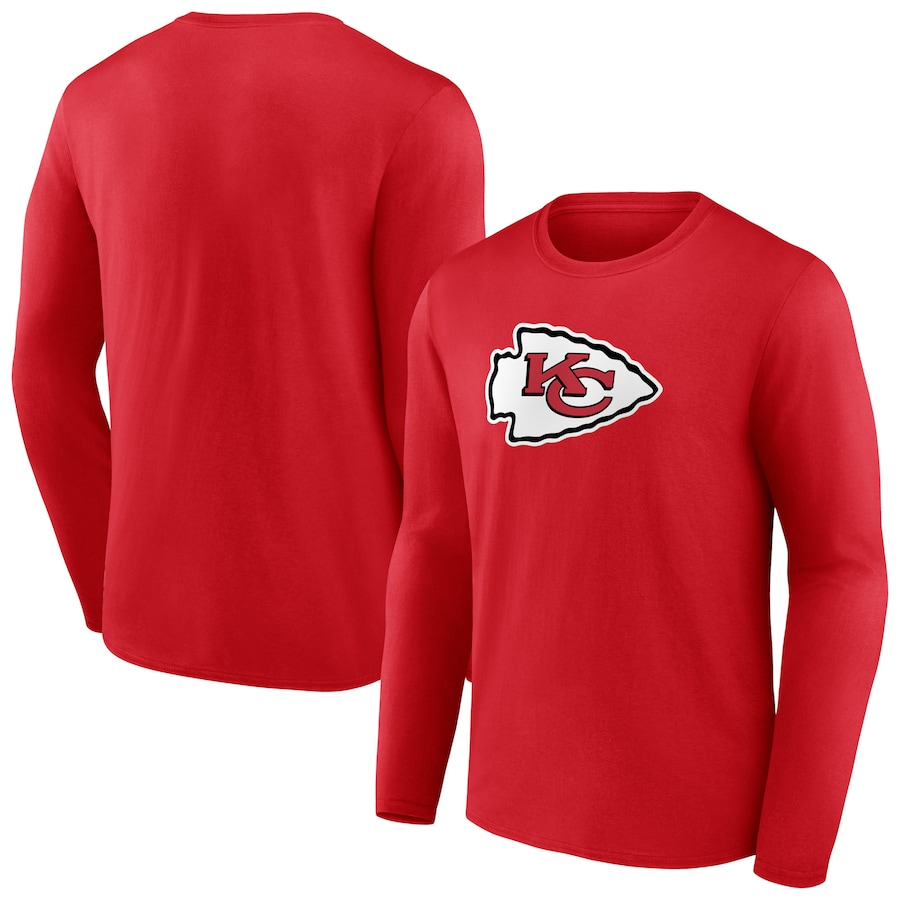 Kansas City Chiefs Red Primary Team Logo Long Sleeve T-Shirt - Man Kansas City Chiefs Red Primary Team Logo Long Sleeve T-Shirt - Man