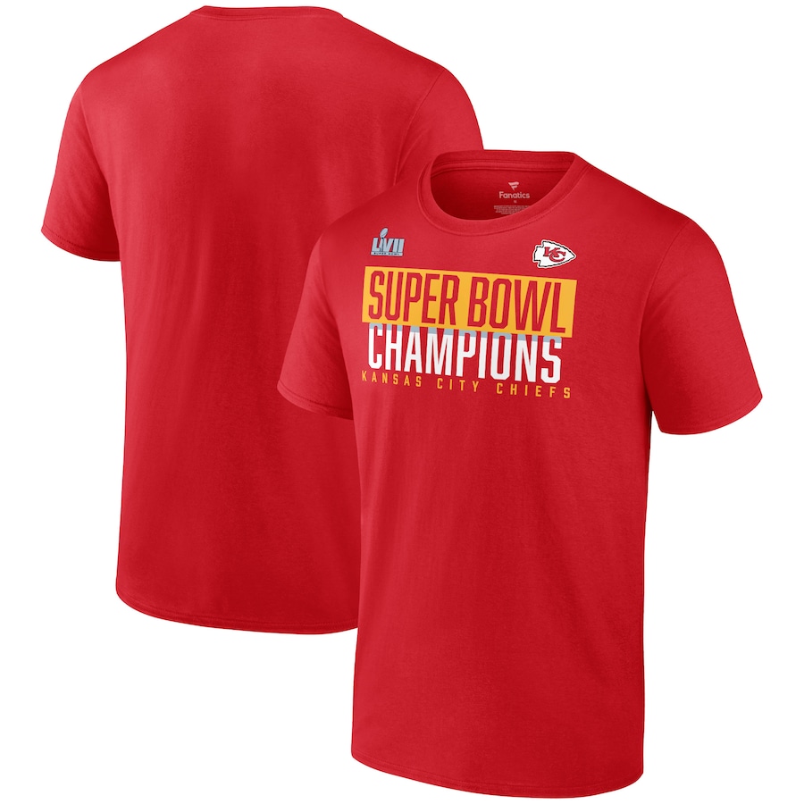 Kansas City Chiefs Red Super Bowl LVII Champions Foam Finger T-Shirt - Man