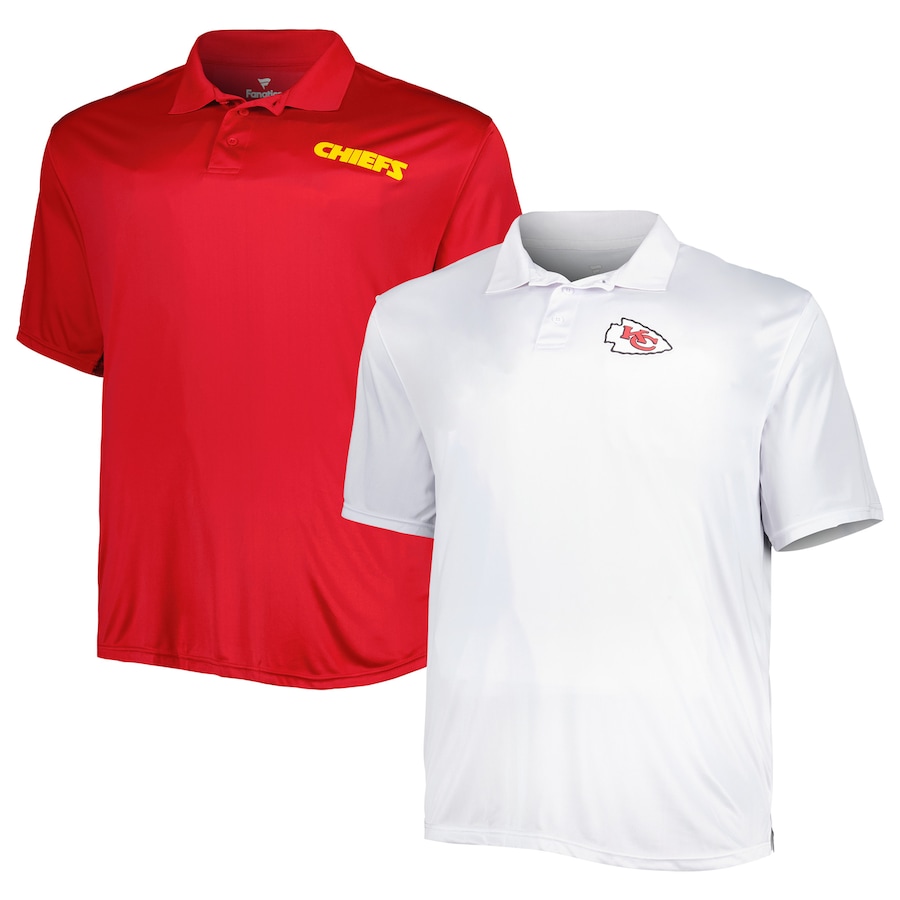 Kansas City Chiefs Red/White Solid Two-Pack Polo Set - Man Kansas City Chiefs Red/White Solid Two-Pack Polo Set - Man