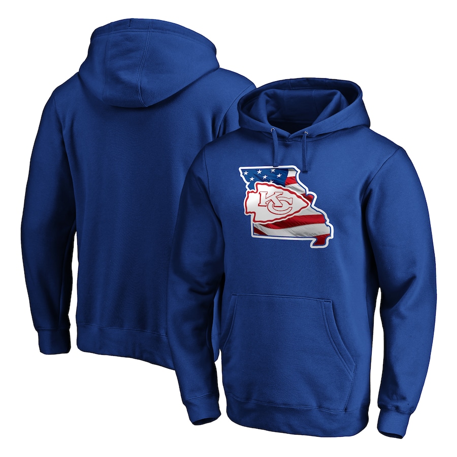 Kansas City Chiefs Royal Banner State Pullover Hoodie - Man