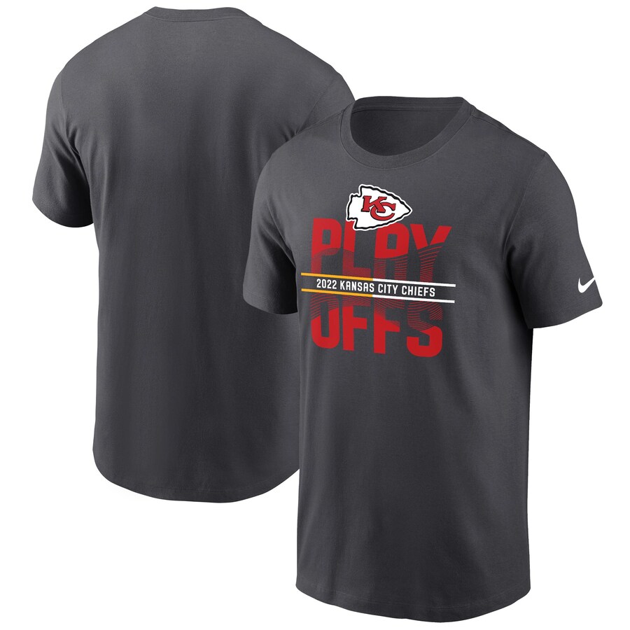 Kansas City Chiefs Football Anthracite 2022 NFL Playoffs Iconic T-Shirt - Man