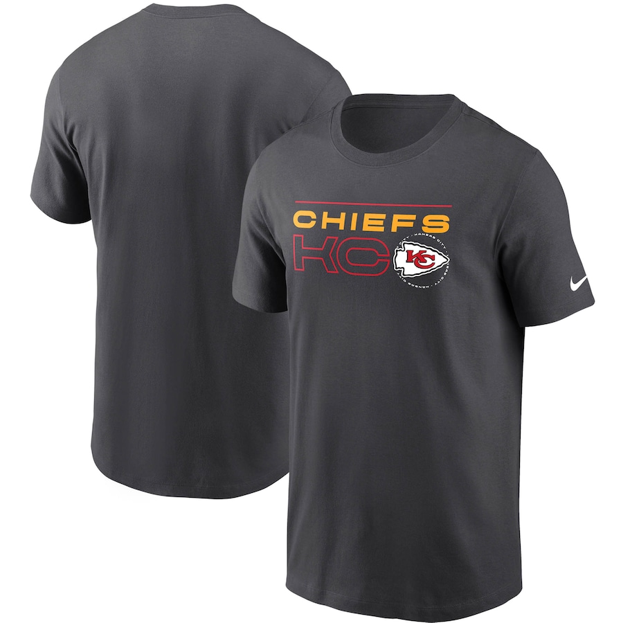 Kansas City Chiefs Football Charcoal Broadcast Essential T-Shirt - Man Kansas City Chiefs Football Charcoal Broadcast Essential T-Shirt - Man