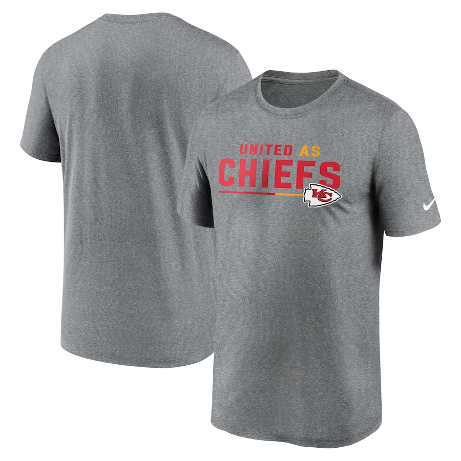 Kansas City Chiefs Football Heather Gray Legend Team Shoutout Performance T-Shirt - Man Kansas City Chiefs Football Heather Gray Legend Team Shoutout Performance T-Shirt - Man