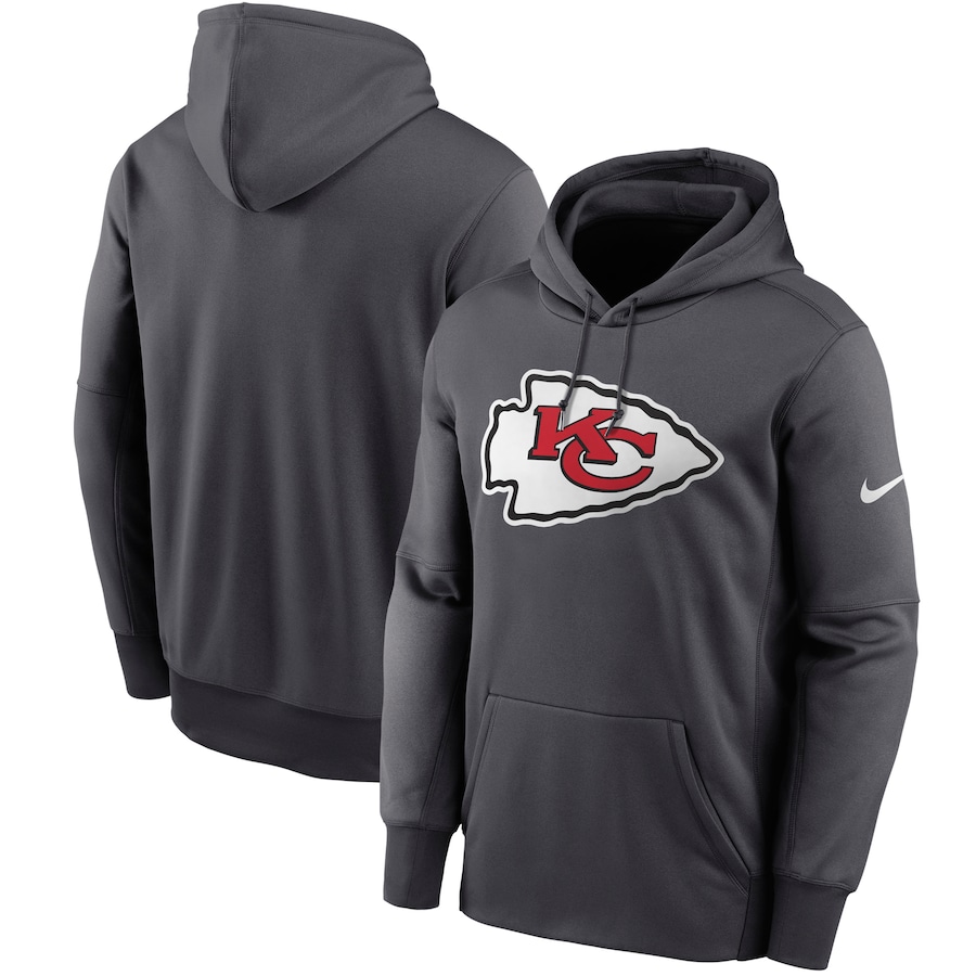Kansas City Chiefs Football Heathered Charcoal Primary Logo Therma Pullover Hoodie - Man Kansas City Chiefs Football Heathered Charcoal Primary Logo Therma Pullover Hoodie - Man