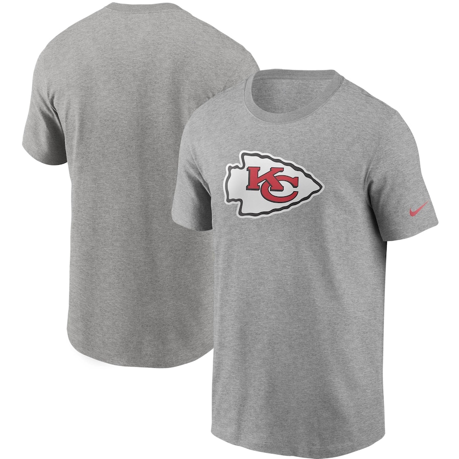 Kansas City Chiefs Football Heathered Gray Primary Logo T-Shirt - Man Kansas City Chiefs Football Heathered Gray Primary Logo T-Shirt - Man