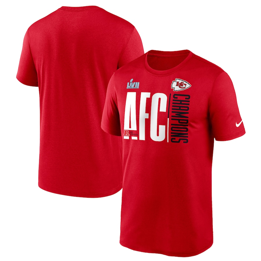 Kansas City Chiefs Football Red 2022 AFC Champions Iconic T-Shirt - Man