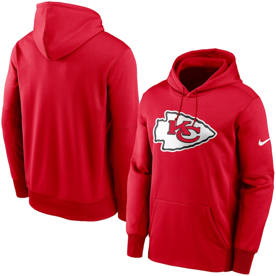 Kansas City Chiefs Football Red Fan Gear Primary Logo Therma Performance Pullover Hoodie - Man Kansas City Chiefs Football Red Fan Gear Primary Logo Therma Performance Pullover Hoodie - Man