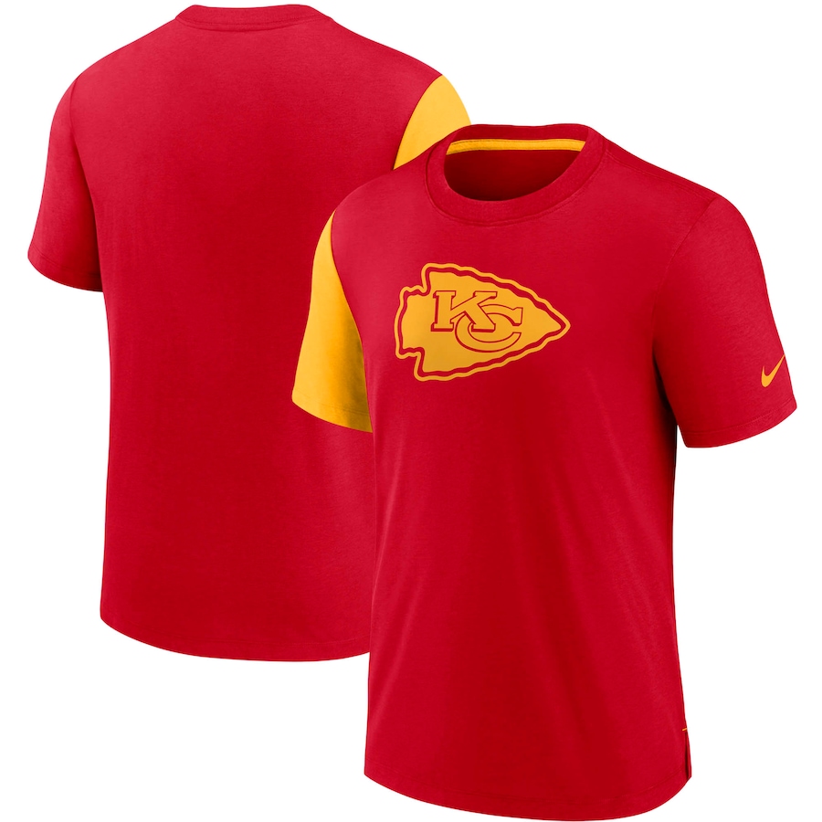 Kansas City Chiefs Football Red/Gold Pop Performance T-Shirt - Man Kansas City Chiefs Football Red/Gold Pop Performance T-Shirt - Man