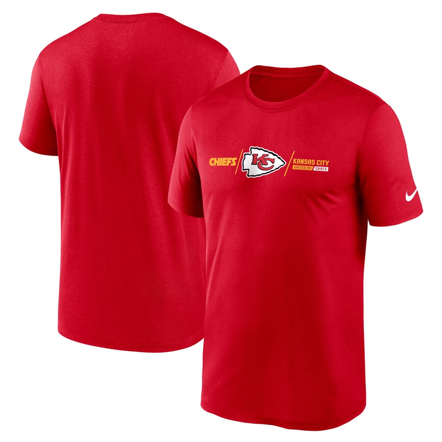 Kansas City Chiefs Football Red Horizontal Lockup Legend Performance T-Shirt - Man Kansas City Chiefs Football Red Horizontal Lockup Legend Performance T-Shirt - Man