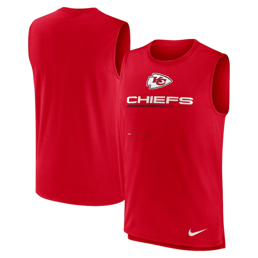 Kansas City Chiefs Football Red Muscle Trainer Tank Top - Man Kansas City Chiefs Football Red Muscle Trainer Tank Top - Man