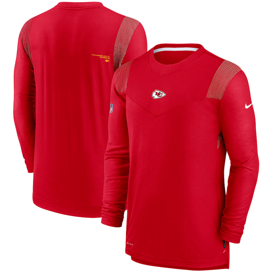 Kansas City Chiefs Football Red Sideline Player UV Performance Long Sleeve T-Shirt - Man Kansas City Chiefs Football Red Sideline Player UV Performance Long Sleeve T-Shirt - Man