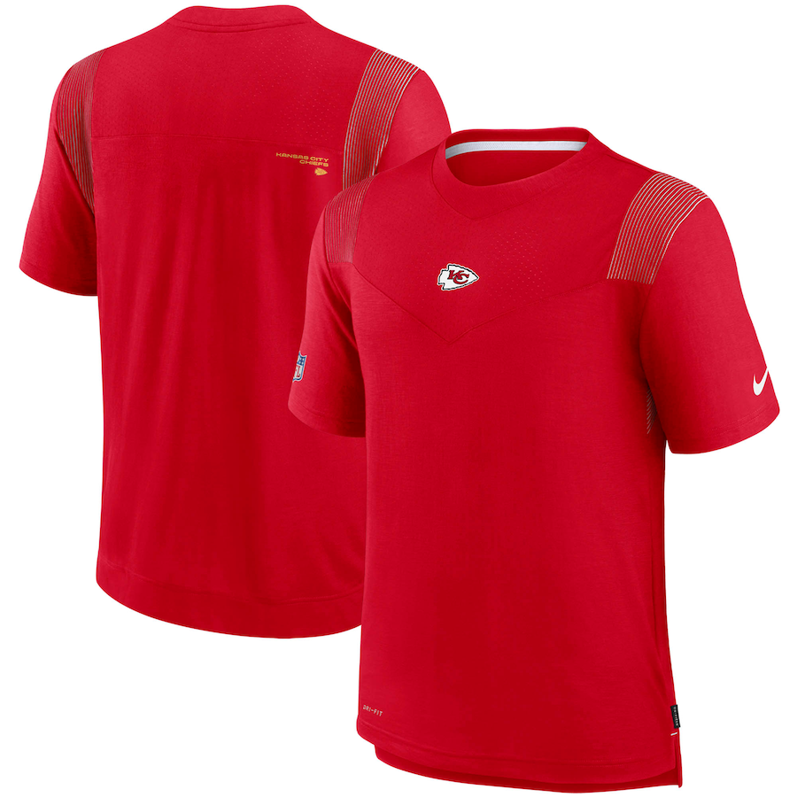 Kansas City Chiefs Football Red Sideline Player UV Performance T-Shirt - Man Kansas City Chiefs Football Red Sideline Player UV Performance T-Shirt - Man