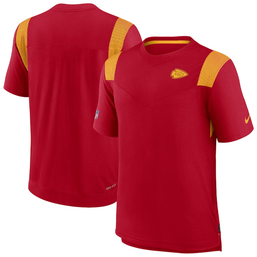 Kansas City Chiefs Football Red Sideline Tonal Logo Performance Player T-Shirt - Man Kansas City Chiefs Football Red Sideline Tonal Logo Performance Player T-Shirt - Man