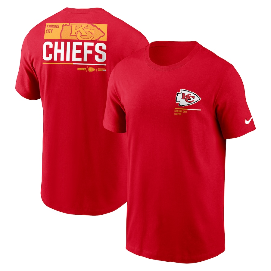 Kansas City Chiefs Football Red Team Incline T-Shirt - Man Kansas City Chiefs Football Red Team Incline T-Shirt - Man