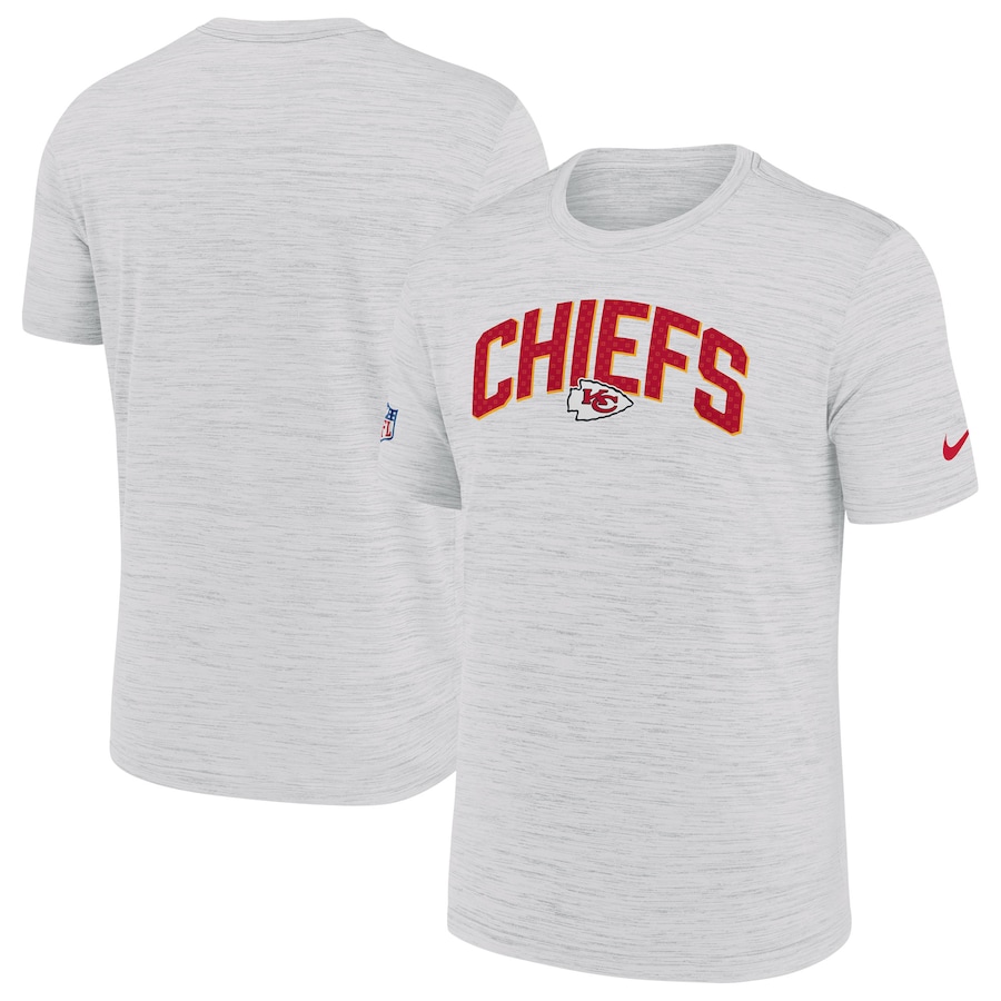 Kansas City Chiefs Football White Sideline Velocity Athletic Stack Performance T-Shirt - Man Kansas City Chiefs Football White Sideline Velocity Athletic Stack Performance T-Shirt - Man