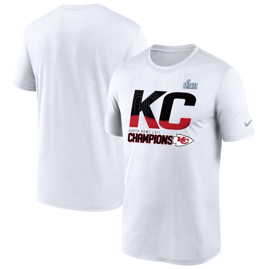 Kansas City Chiefs Football White Super Bowl LVII Champions Local T-Shirt - Man