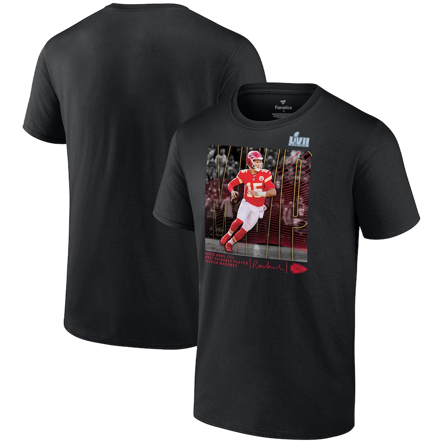 Kansas City Chiefs Patrick Mahomes Black Super Bowl LVII MVP Crucial T-Shirt - Man