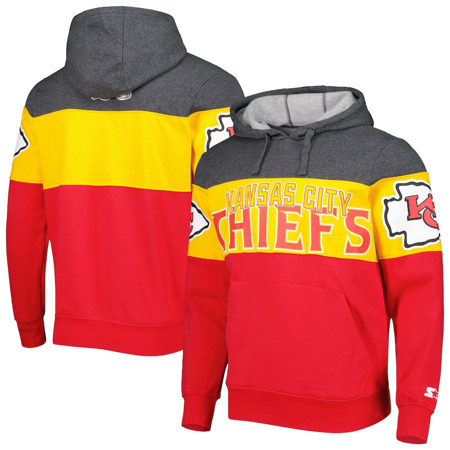 Kansas City Chiefs Starter Heather Charcoal/Red Extreme Pullover Hoodie - Man Kansas City Chiefs Starter Heather Charcoal/Red Extreme Pullover Hoodie - Man