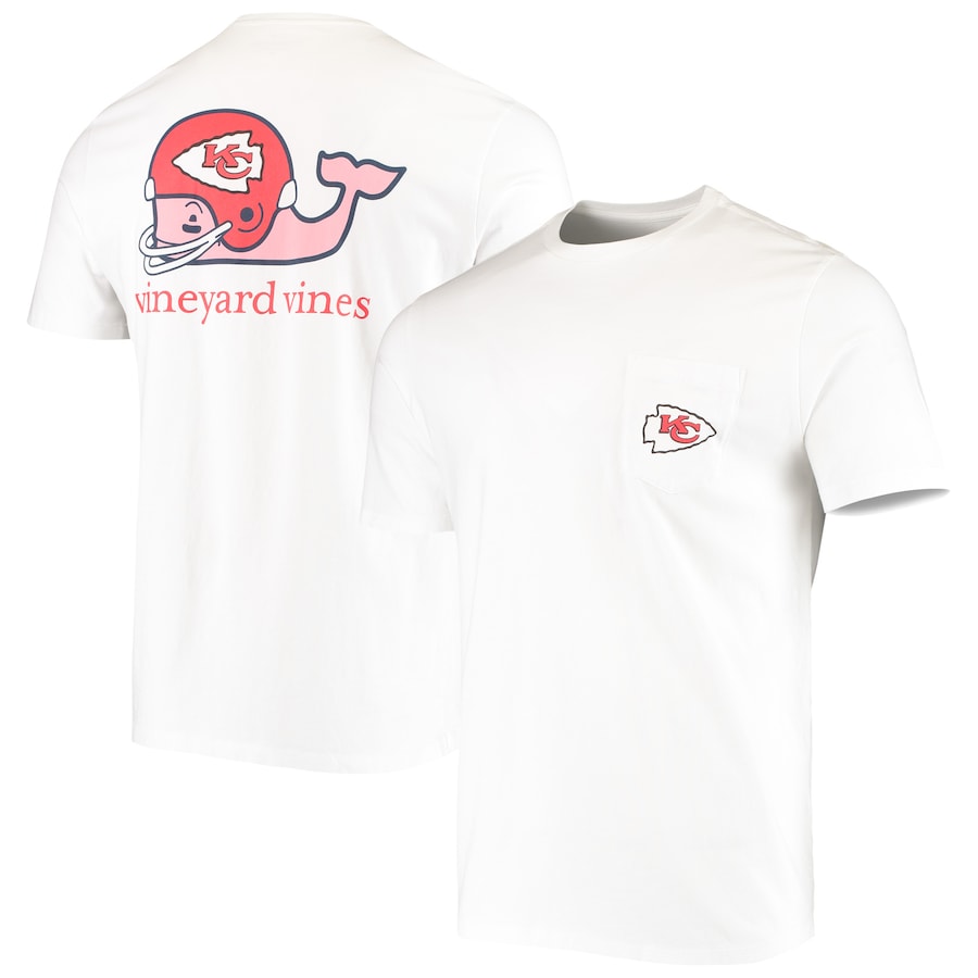 Kansas City Chiefs Vineyard Vines White Team Whale Helmet T-Shirt - Man Kansas City Chiefs Vineyard Vines White Team Whale Helmet T-Shirt - Man