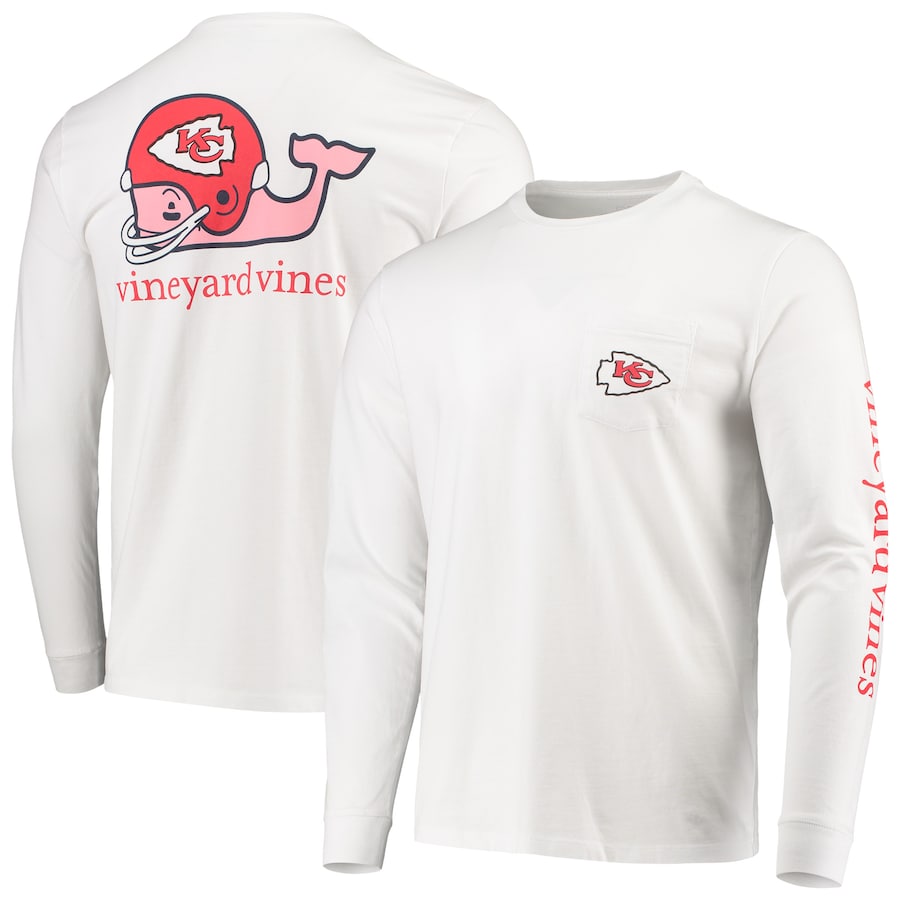Kansas City Chiefs Vineyard Vines White Whale Helmet Long Sleeve T-Shirt - Man Kansas City Chiefs Vineyard Vines White Whale Helmet Long Sleeve T-Shirt - Man