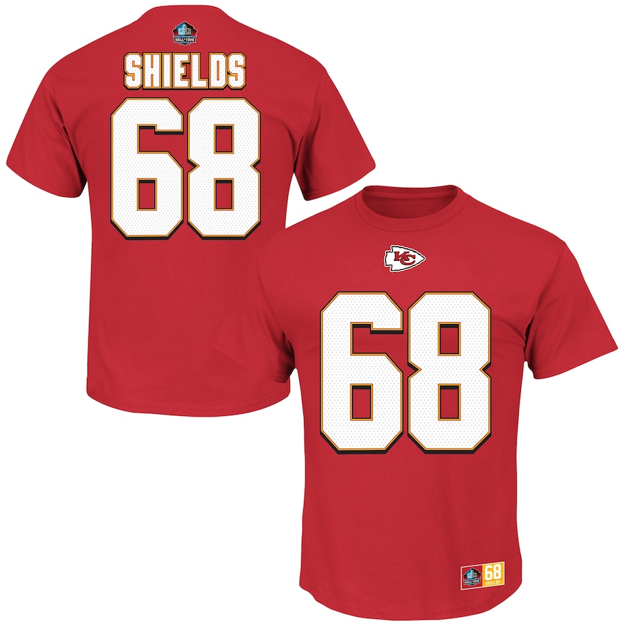Kansas City Chiefs Will Shields Majestic Red Hall of Fame Eligible Receiver II Name & Number T-Shirt - Man