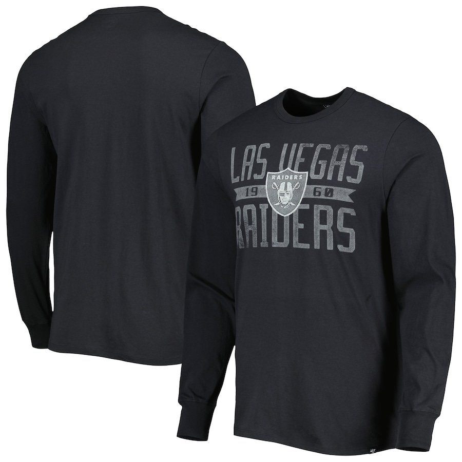 Las Vegas Raiders '47 Black Brand Wide Out Franklin Long Sleeve T-Shirt - Man