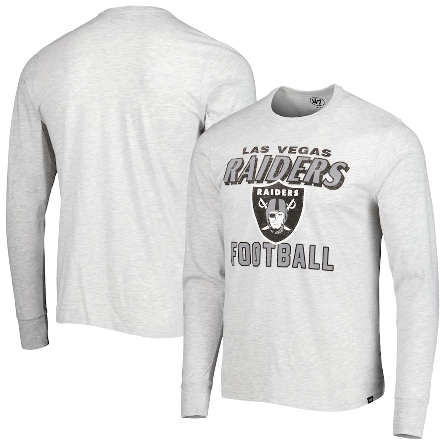 Las Vegas Raiders '47 Heathered Gray Dozer Franklin Long Sleeve T-Shirt - Man