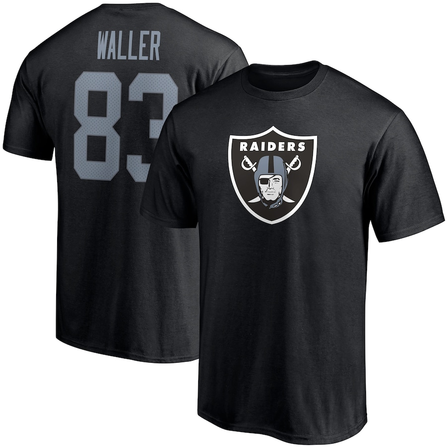 Las Vegas Raiders Darren Waller Black Player Icon Name & Number T-Shirt - Man