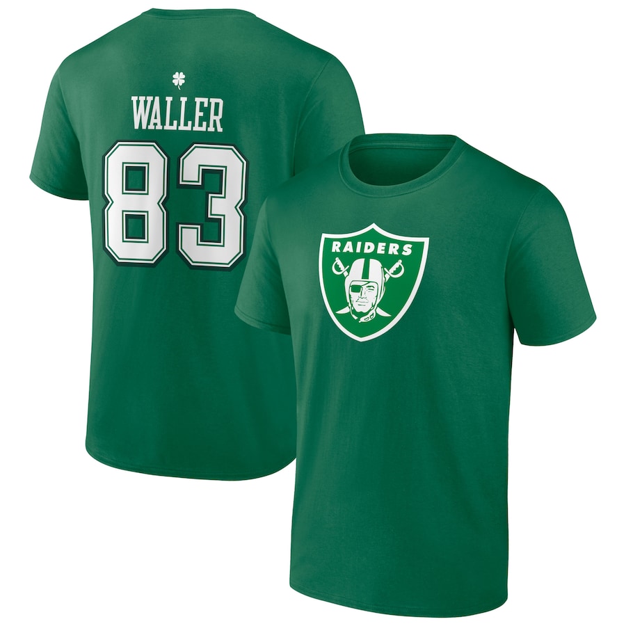 Las Vegas Raiders Darren Waller Green St. Patrick's Day Icon Player T-Shirt - Man