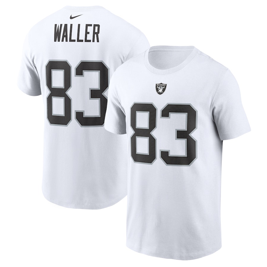 Las Vegas Raiders Darren Waller Football White Player Name & Number T-Shirt - Man Las Vegas Raiders Darren Waller Football White Player Name & Number T-Shirt - Man