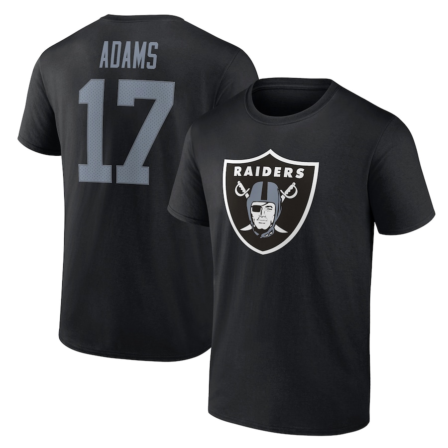 Las Vegas Raiders Davante Adams Black Player Icon Name & Number T-Shirt - Man