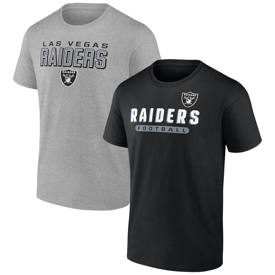 Las Vegas Raiders Black/Heathered Gray T-Shirt Combo Pack - Man Las Vegas Raiders Black/Heathered Gray T-Shirt Combo Pack - Man