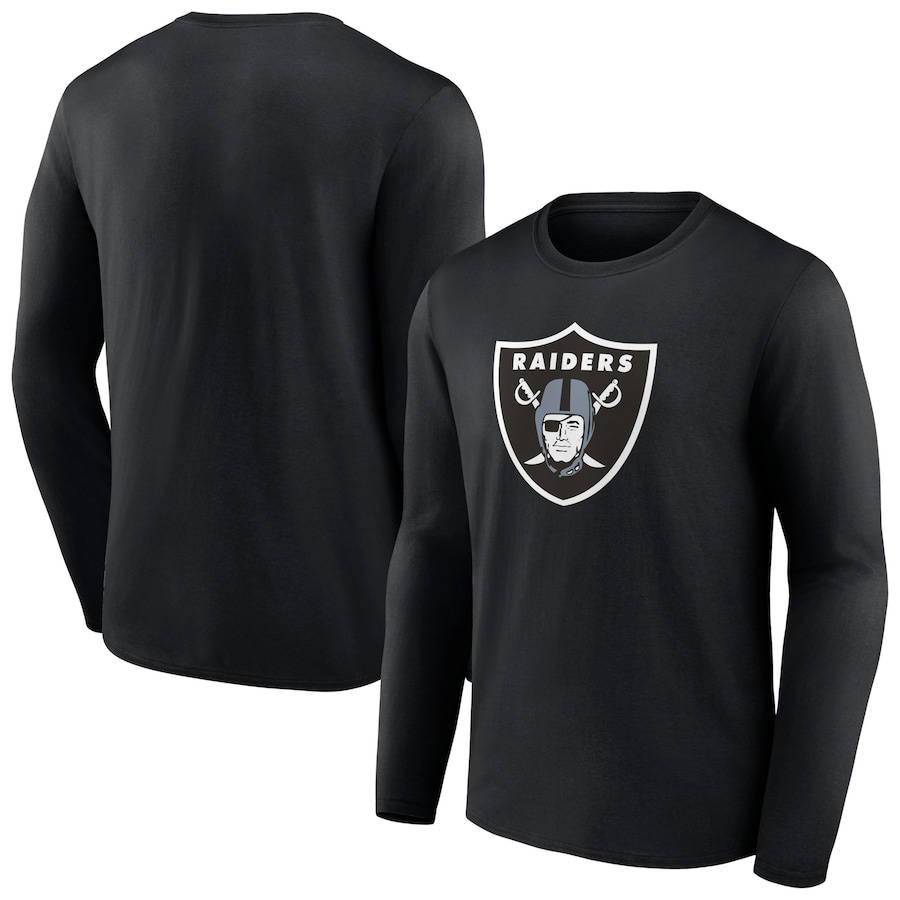 Las Vegas Raiders Black Primary Team Logo Long Sleeve T-Shirt - Man
