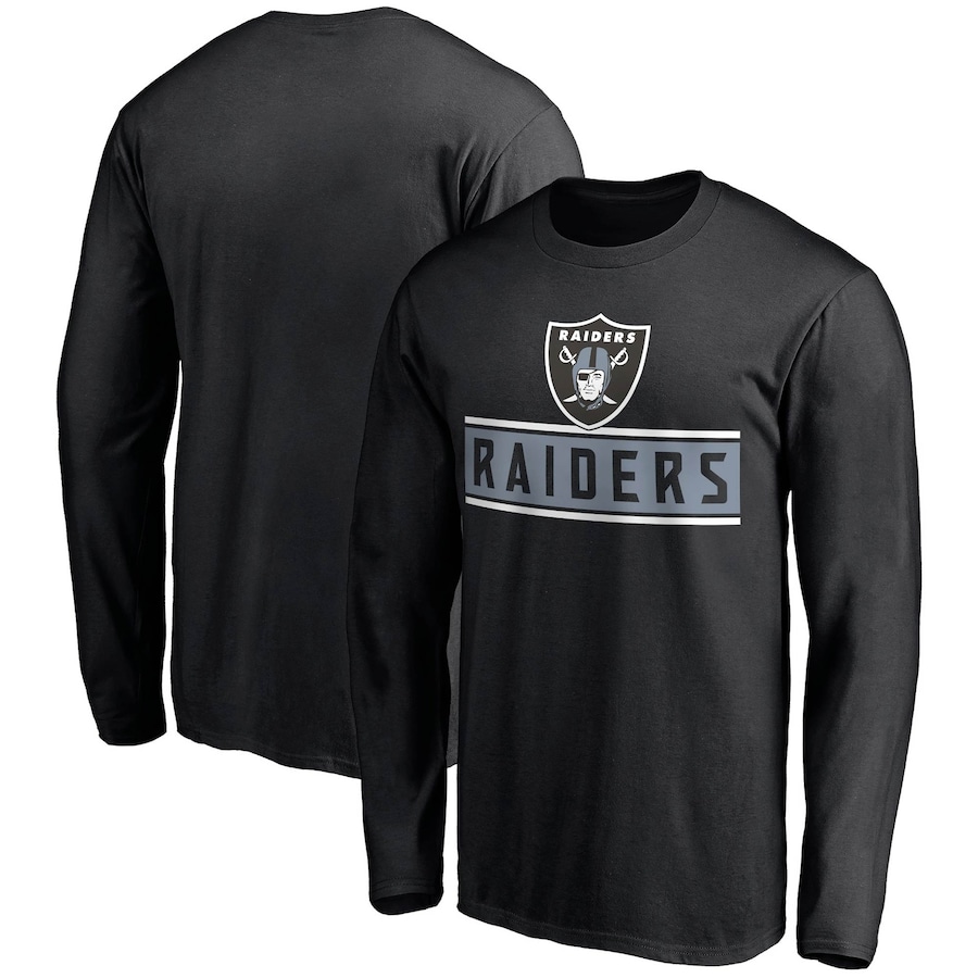 Las Vegas Raiders Black Team Arc Knockout Long Sleeve T-Shirt - Man